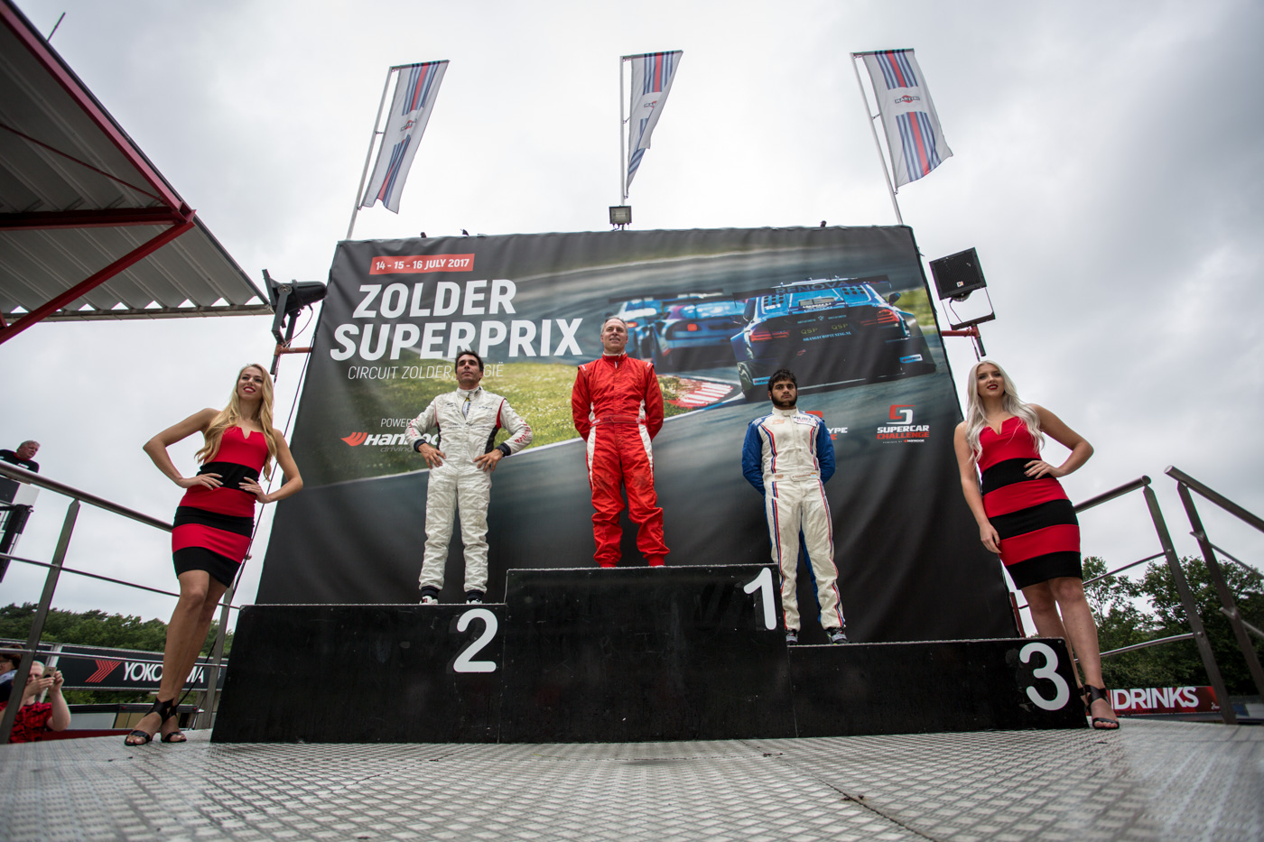 Podium of race 2 at Zolder 2017.