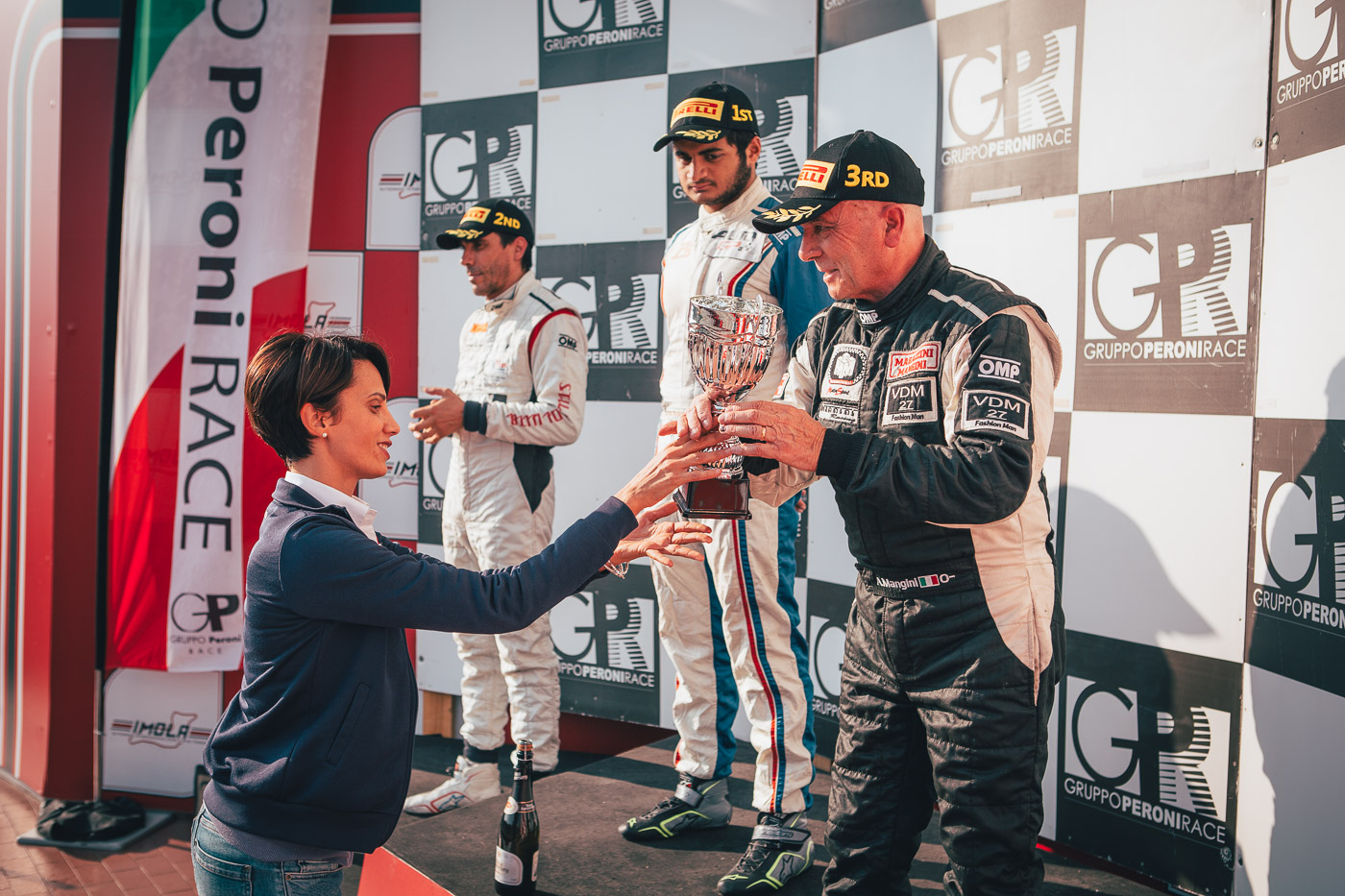 Podium ceremony of seasonrace 13 in Imola 2017.