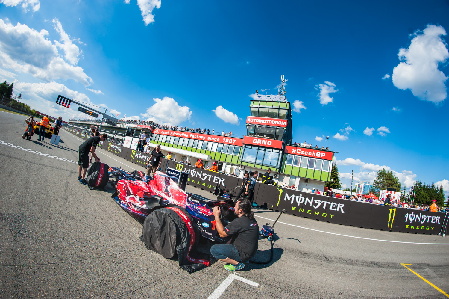 Ingo Gerstl in his Toro Rosso STR1 on the grid before the BOSS Grand Prix in Brno 2018